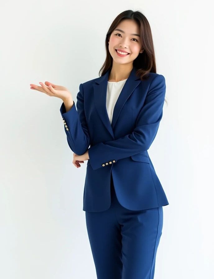 buisness advertisement women with mobile ajudimple